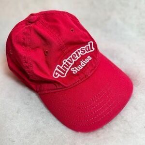 Universal Studios Adult Pink W/ White Embroidered Baseball Cap Adjustable Velcro